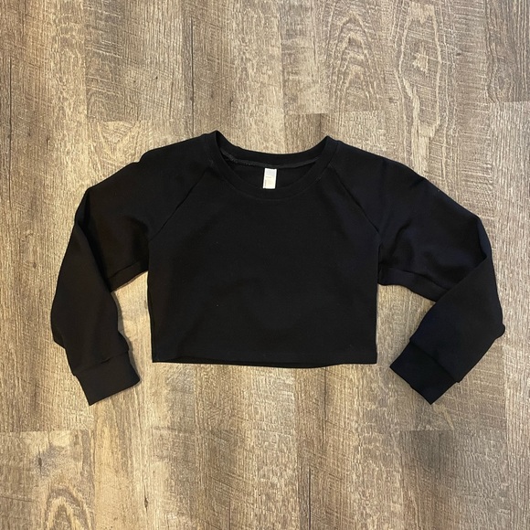 AMERICAN APPAREL Black Crop Top - Picture 1 of 4